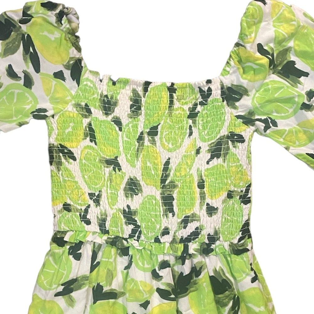 Steve Madden Lime & Leaf Print Off-Shoulder Midi Dress - Picture 4 of 12